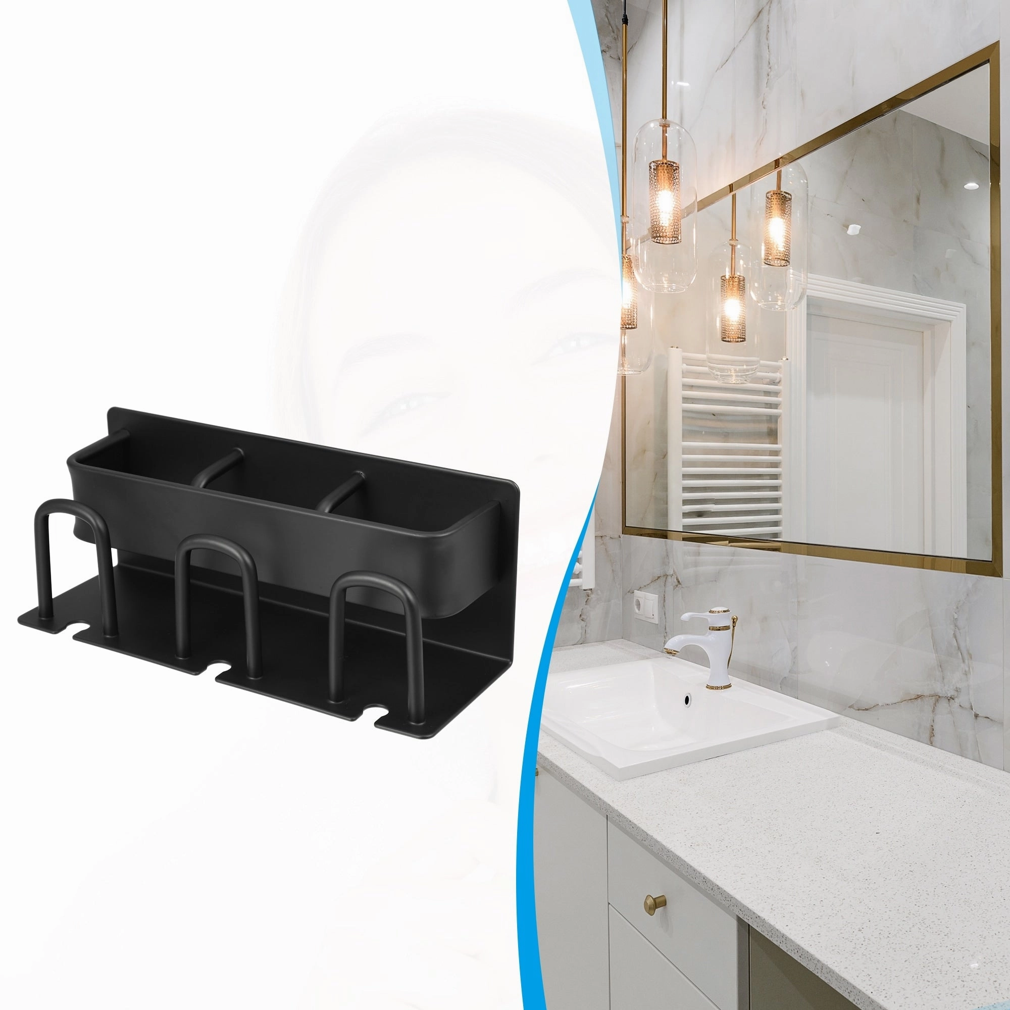 Toothbrush Holder Wall Mounted, Toothbrush Holders and Toothpaste Squeezer Bathroom Set