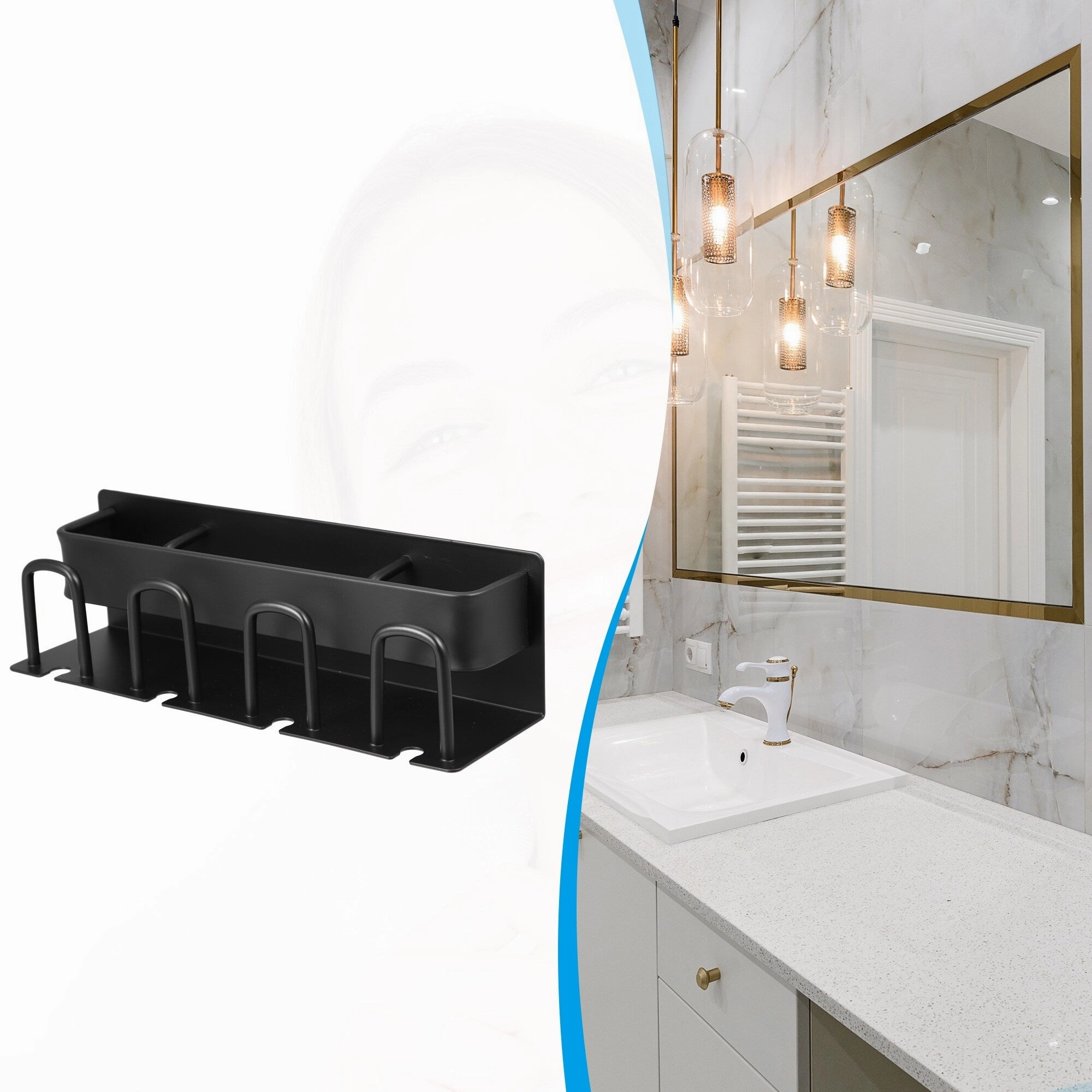 Toothbrush Holder Wall Mounted, Toothbrush Holders and Toothpaste Squeezer Bathroom Set