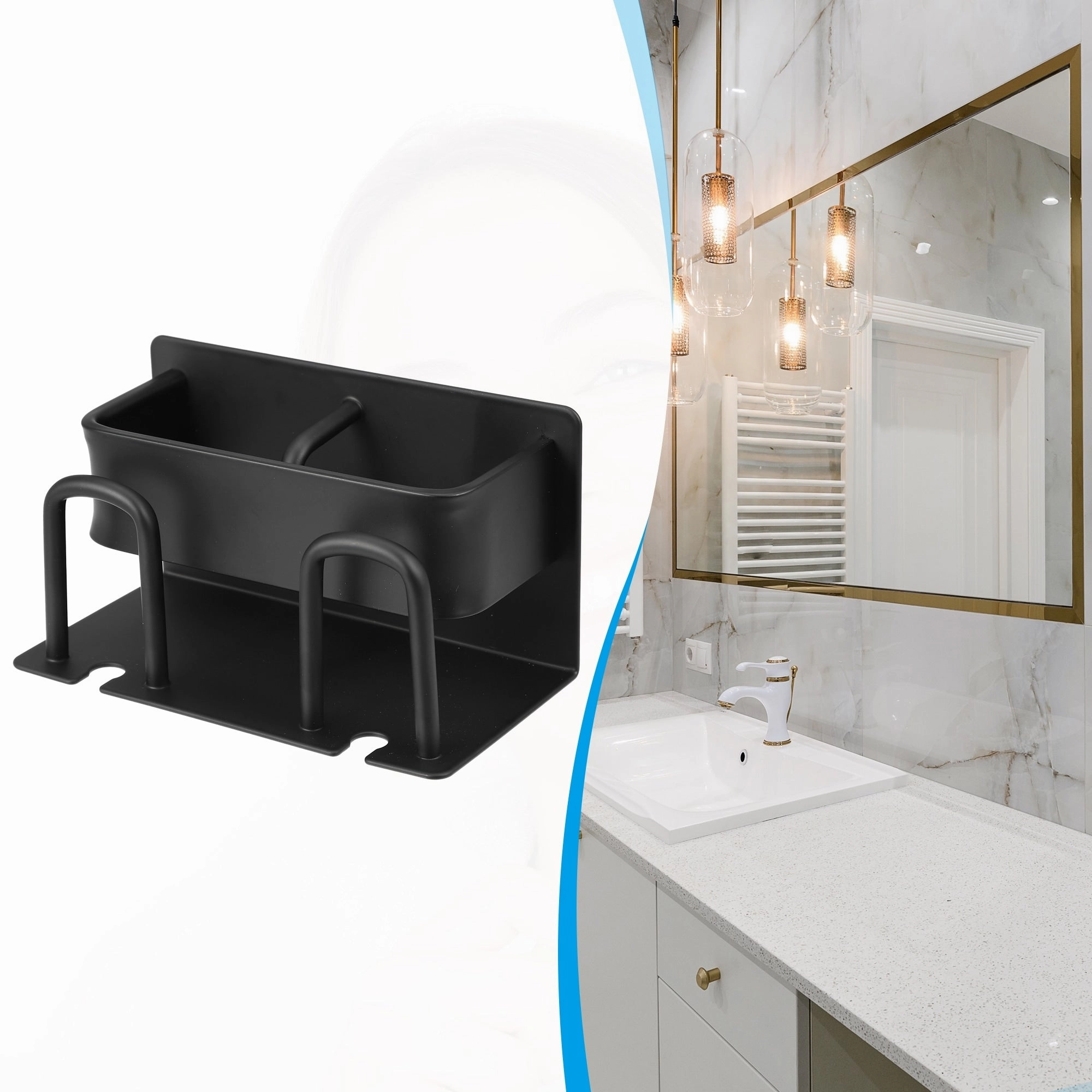 Toothbrush Holder Wall Mounted, Toothbrush Holders and Toothpaste Squeezer Bathroom Set