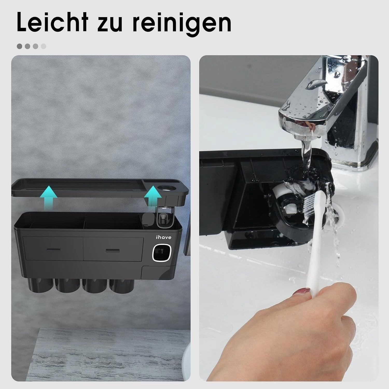 Toothbrush Holder Wall Mounted with Toothpaste Dispenser,Cosmetic Drawer