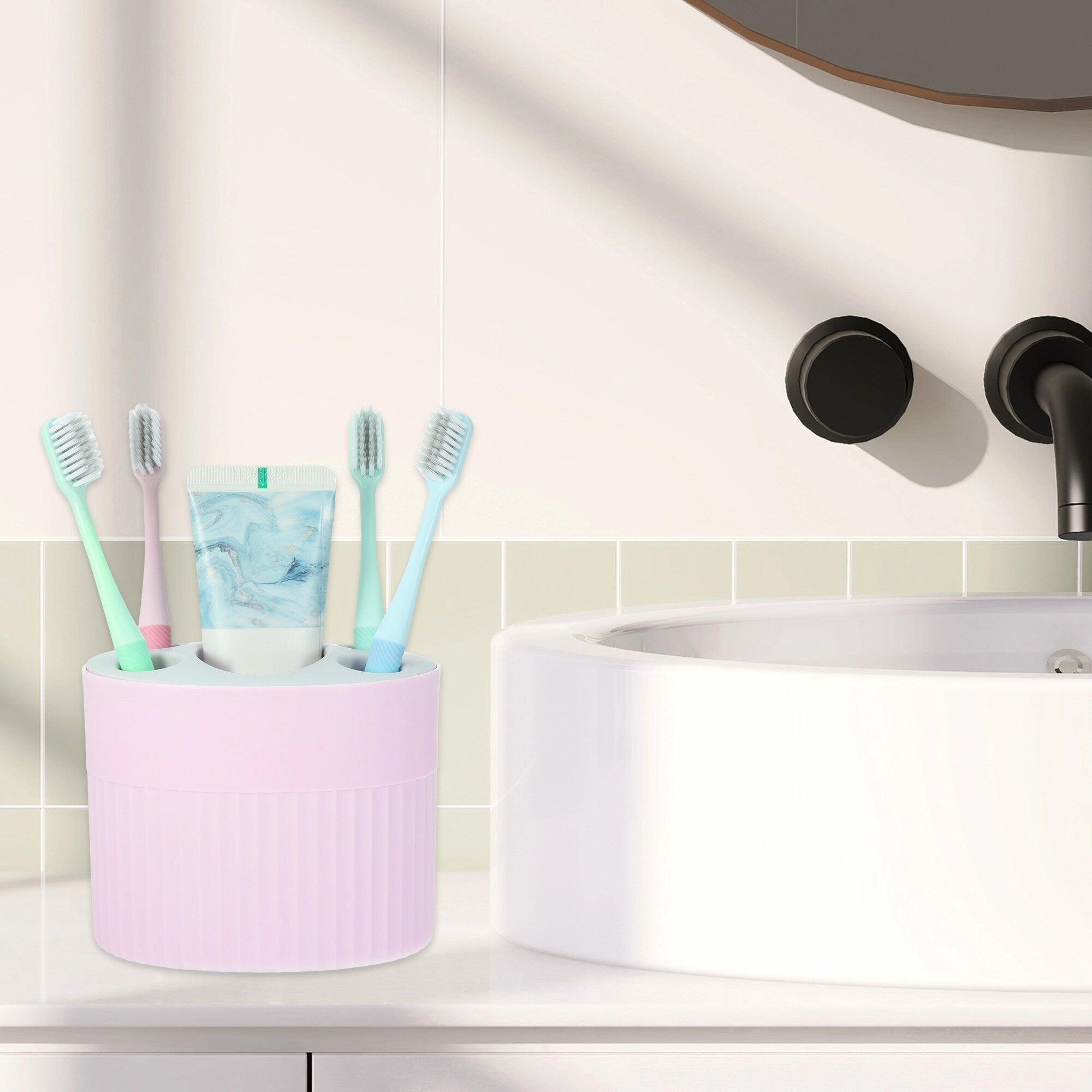 Toothbrush Holders, Bathroom Toothbrush Holders, Toothbrush Storage Organizers for Bathroom Storage, 4.69"x3.62"x3.73"