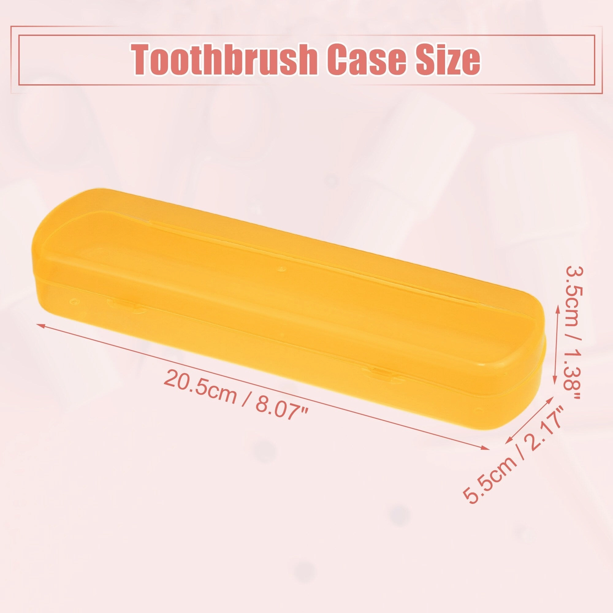 Toothbrush Travel Case, Plastic, Lightweight Traveling Toothbrush Holders Case, 2.17"x1.38"x8.07"