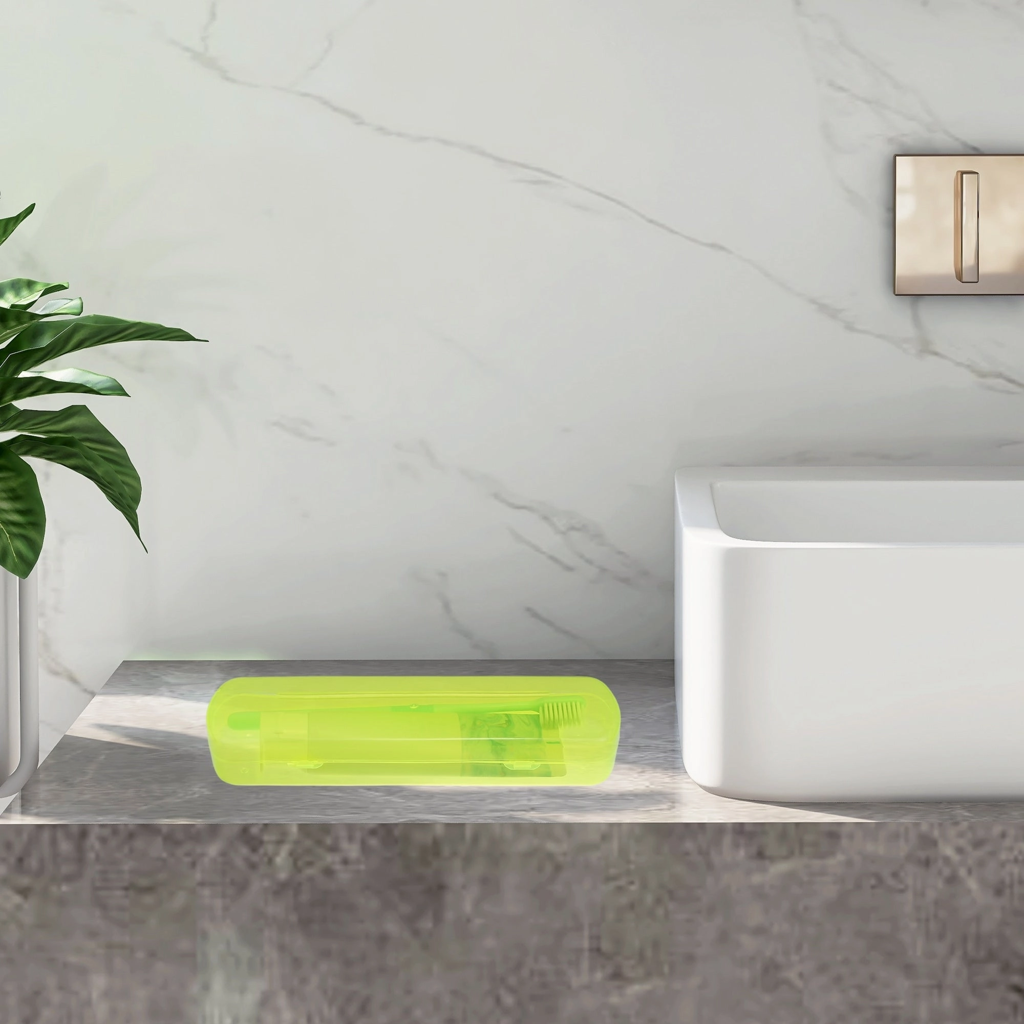 Toothbrush Travel Case, Plastic, Lightweight Traveling Toothbrush Holders Case, 2.17"x1.38"x8.07"