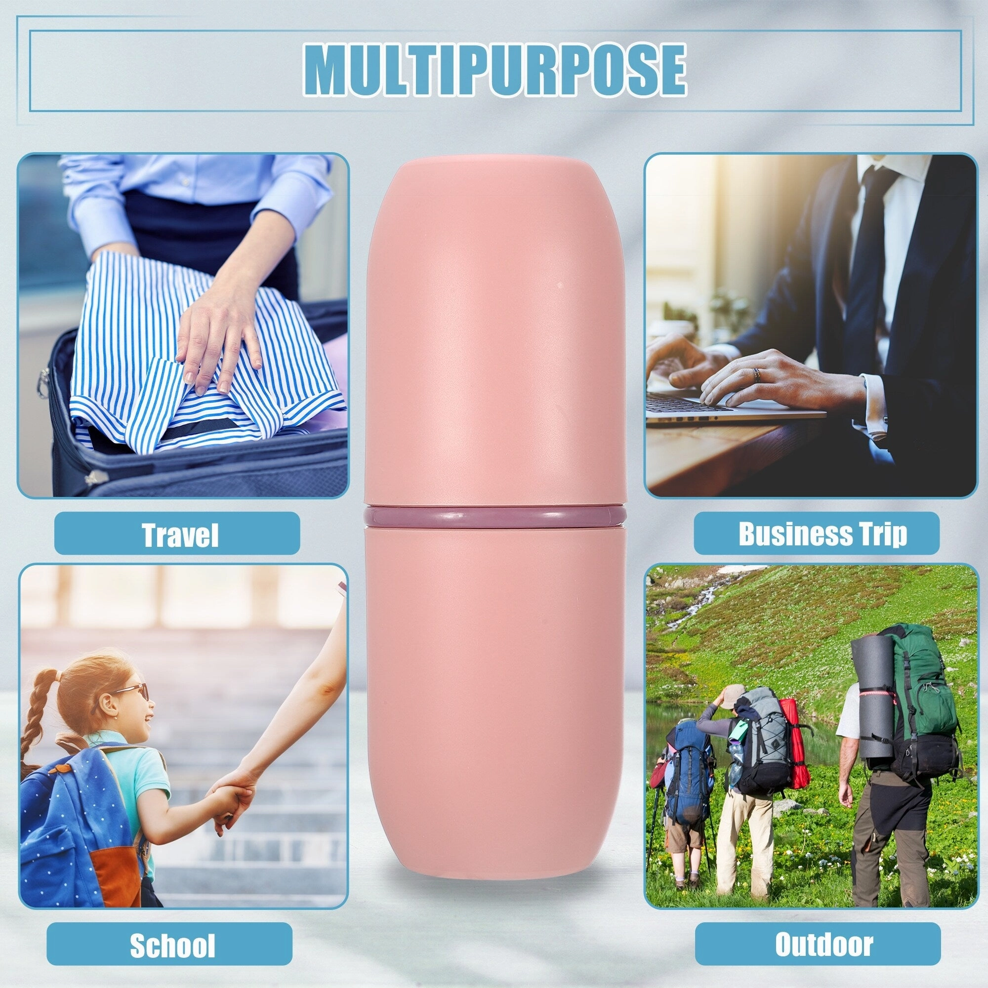 Toothbrush Travel Case, Plastic, Lightweight Traveling Toothbrush Holders Case, for Travel Business, 7.87"x2.87"