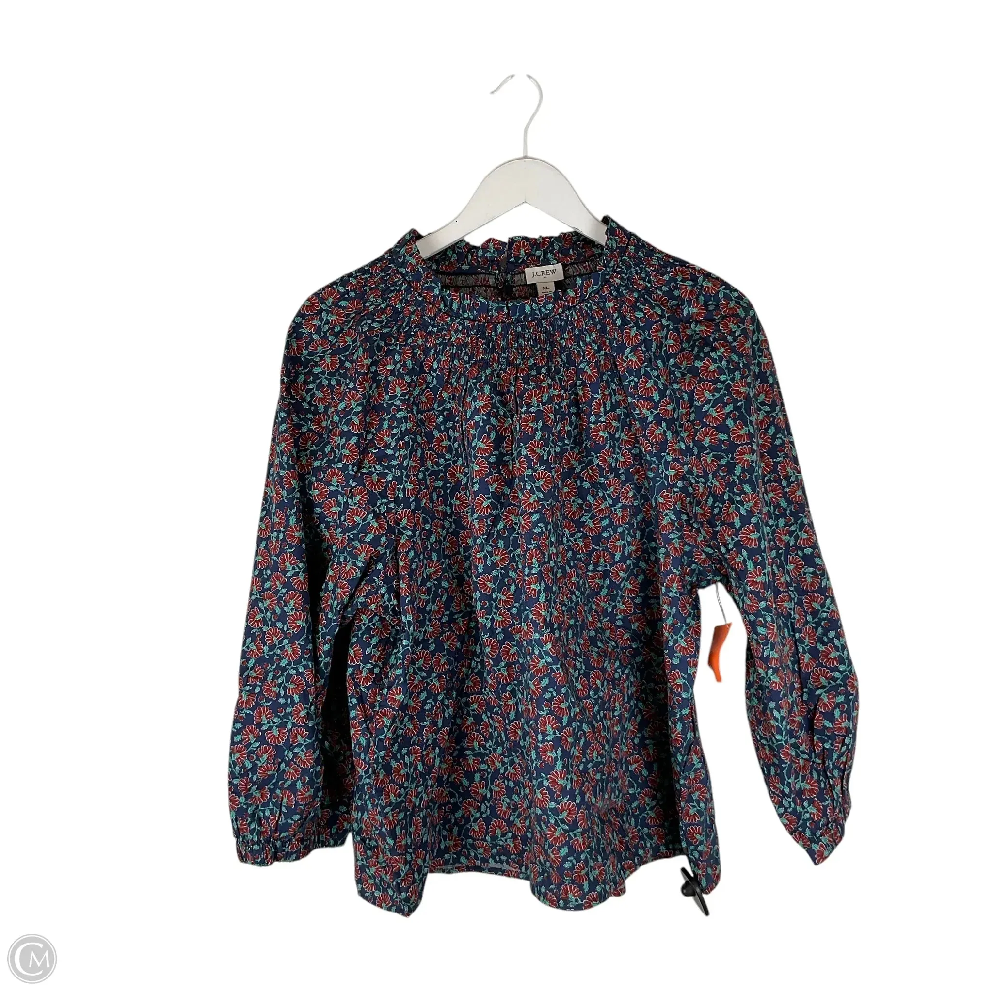 Top Long Sleeve By J. Crew In Floral Print, Size: Xl j crew
