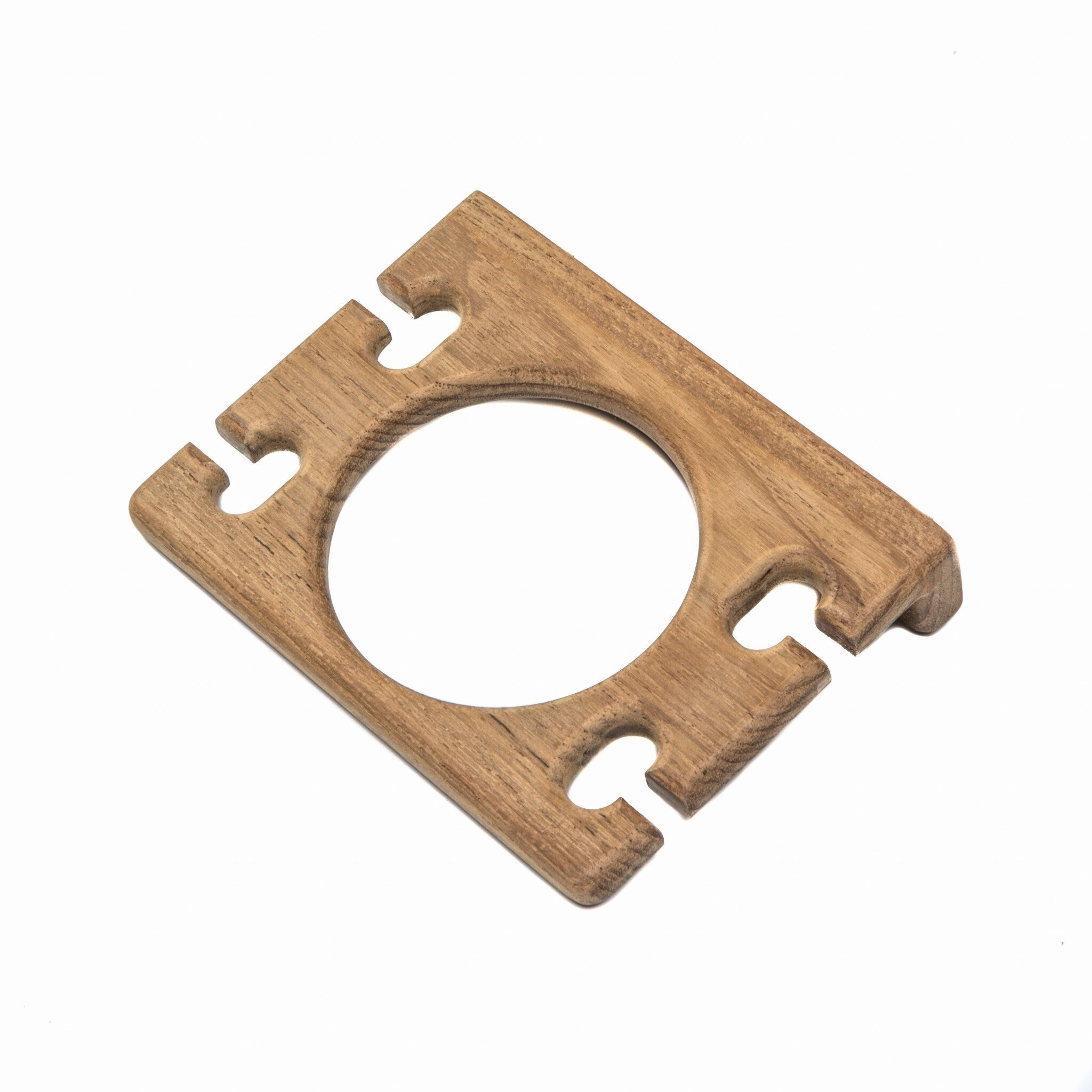 Traditional Solid Teak Wall Mount Glass and Toothbrush Holder - 1" X 4.75" X 3.63"