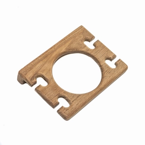 Traditional Solid Teak Wall Mount Glass and Toothbrush Holder - 1" X 4.75" X 3.63" toothbrush holder,bathroom cup,bathroom organizer