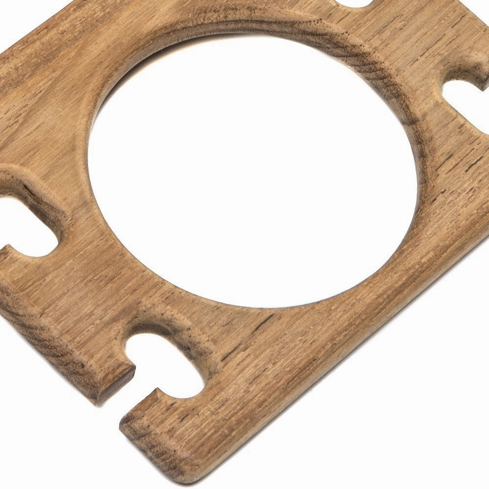 Traditional Solid Teak Wall Mount Glass and Toothbrush Holder - 1" X 4.75" X 3.63"