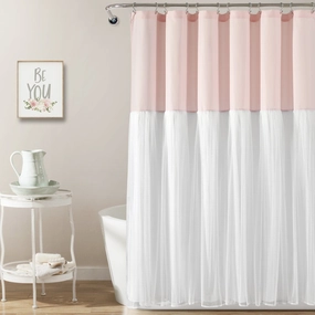 Tulle Skirt Colorblock Shower Curtain shower curtain,bath curtain,bathroom decor
