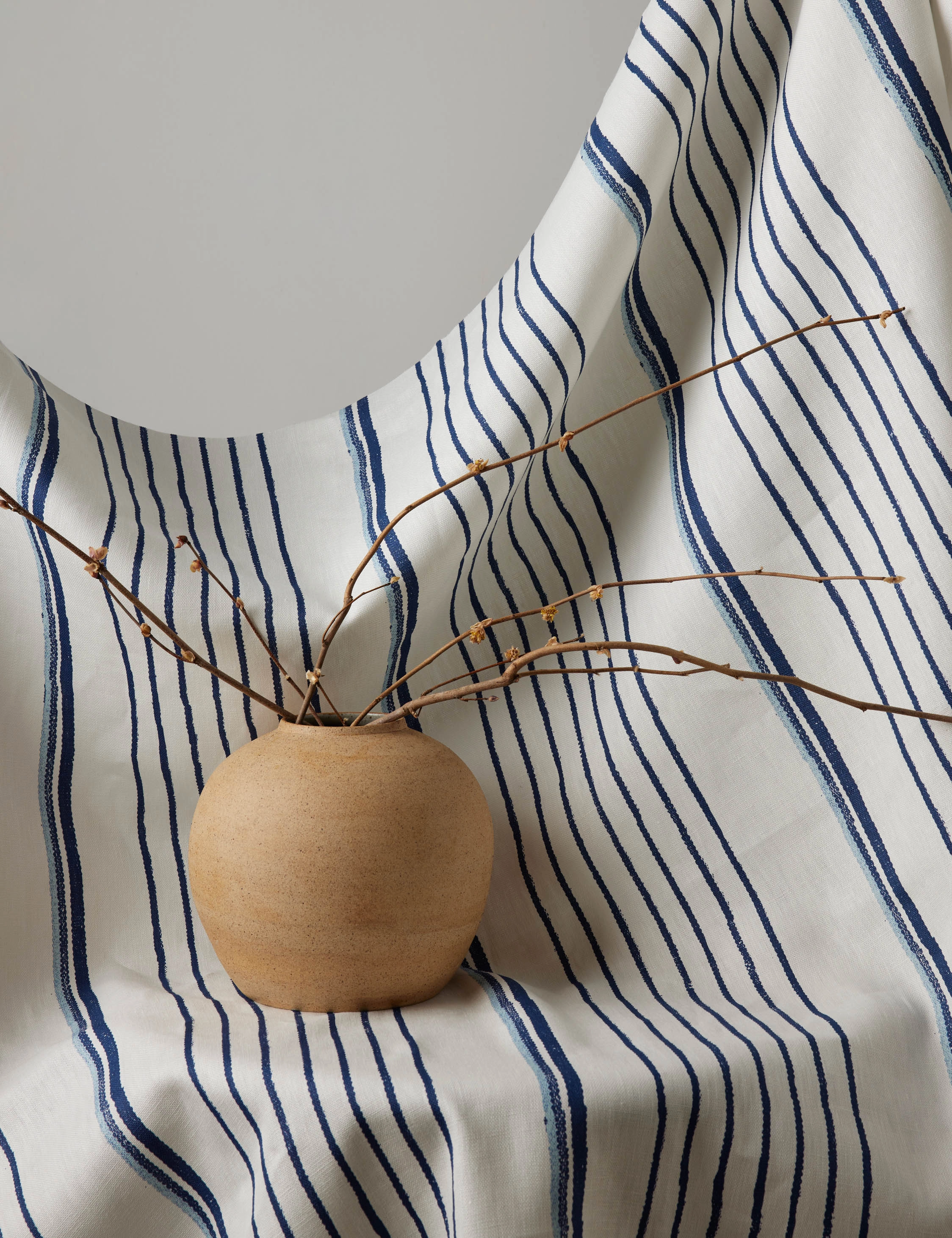 Two Tone Stripe Linen Fabric by Nathan Turner