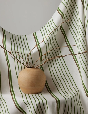 Two Tone Stripe Linen Fabric by Nathan Turner home decor,home accents,interior accessories