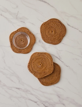 Tyna Rattan Coasters (Set of 4) home decor,home accents,interior accessories