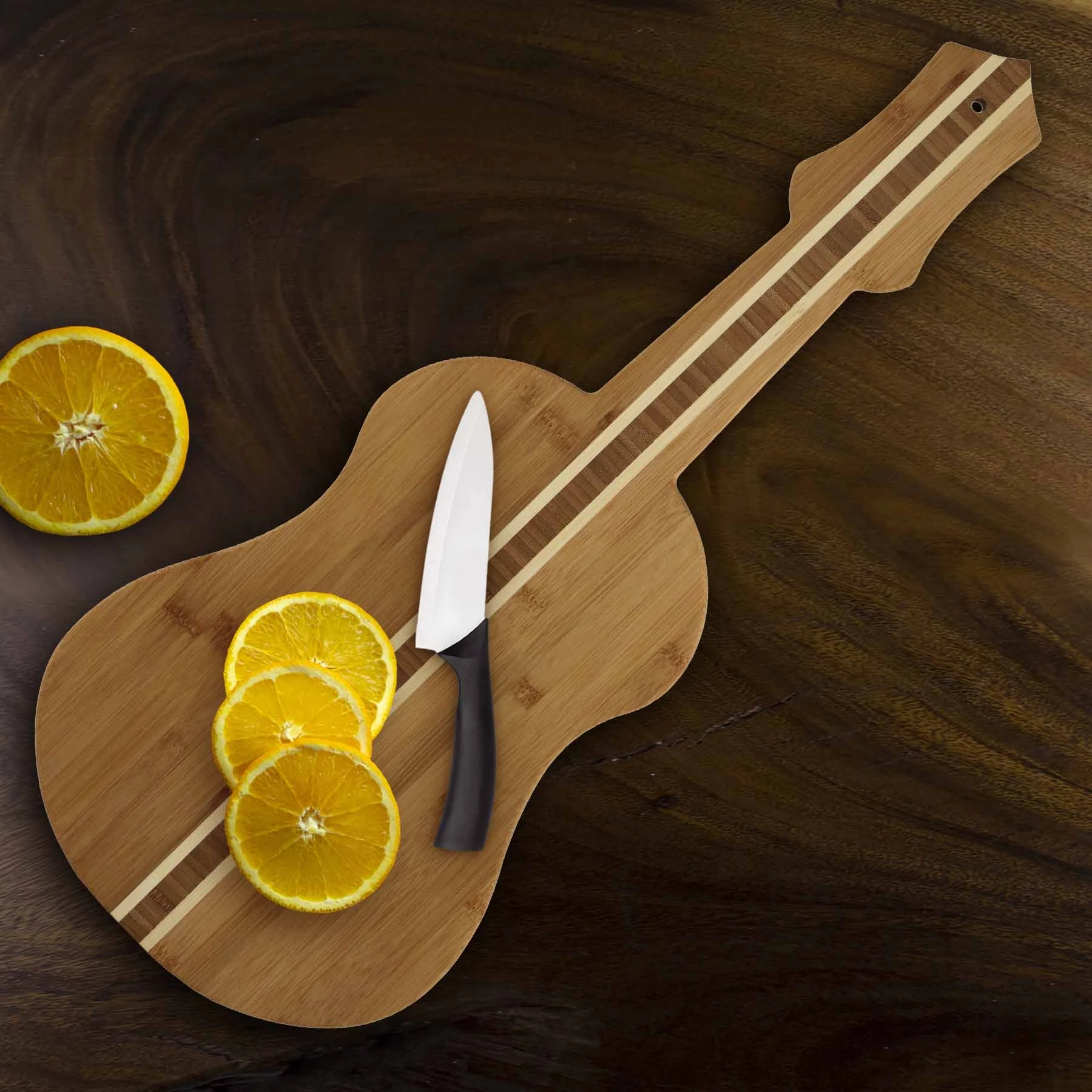 Ukulele Shaped Cutting Board, 22" x 9"