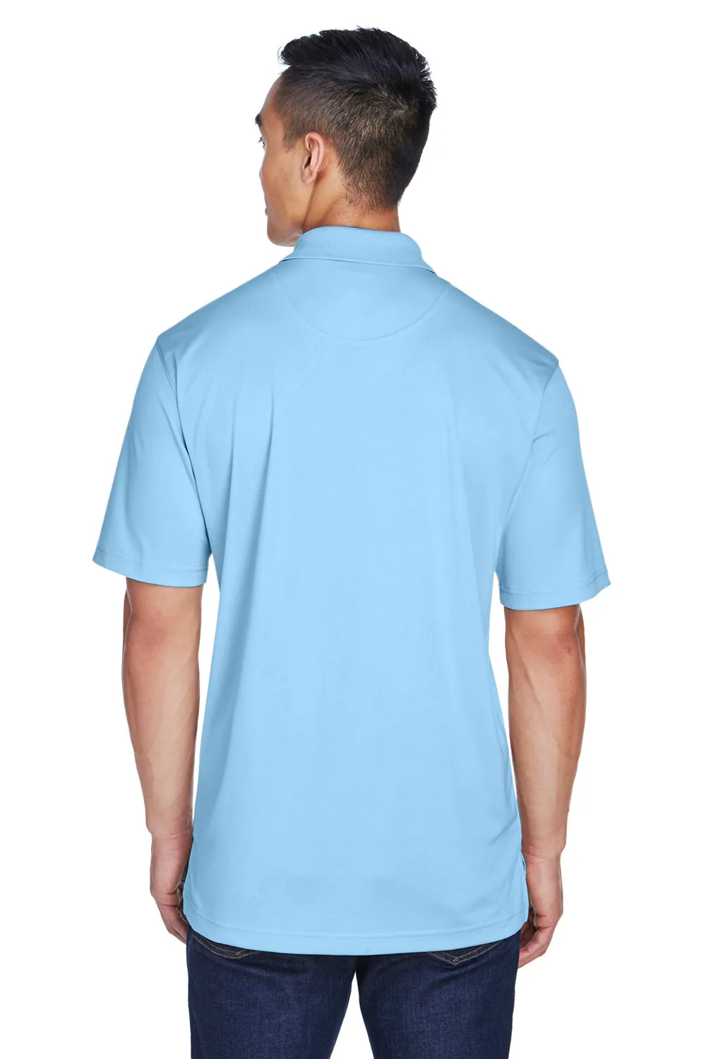UltraClub Mens Cool & Dry Moisture Wicking Short Sleeve Polo Shirt - Columbia Blue Clothing Ultraclub