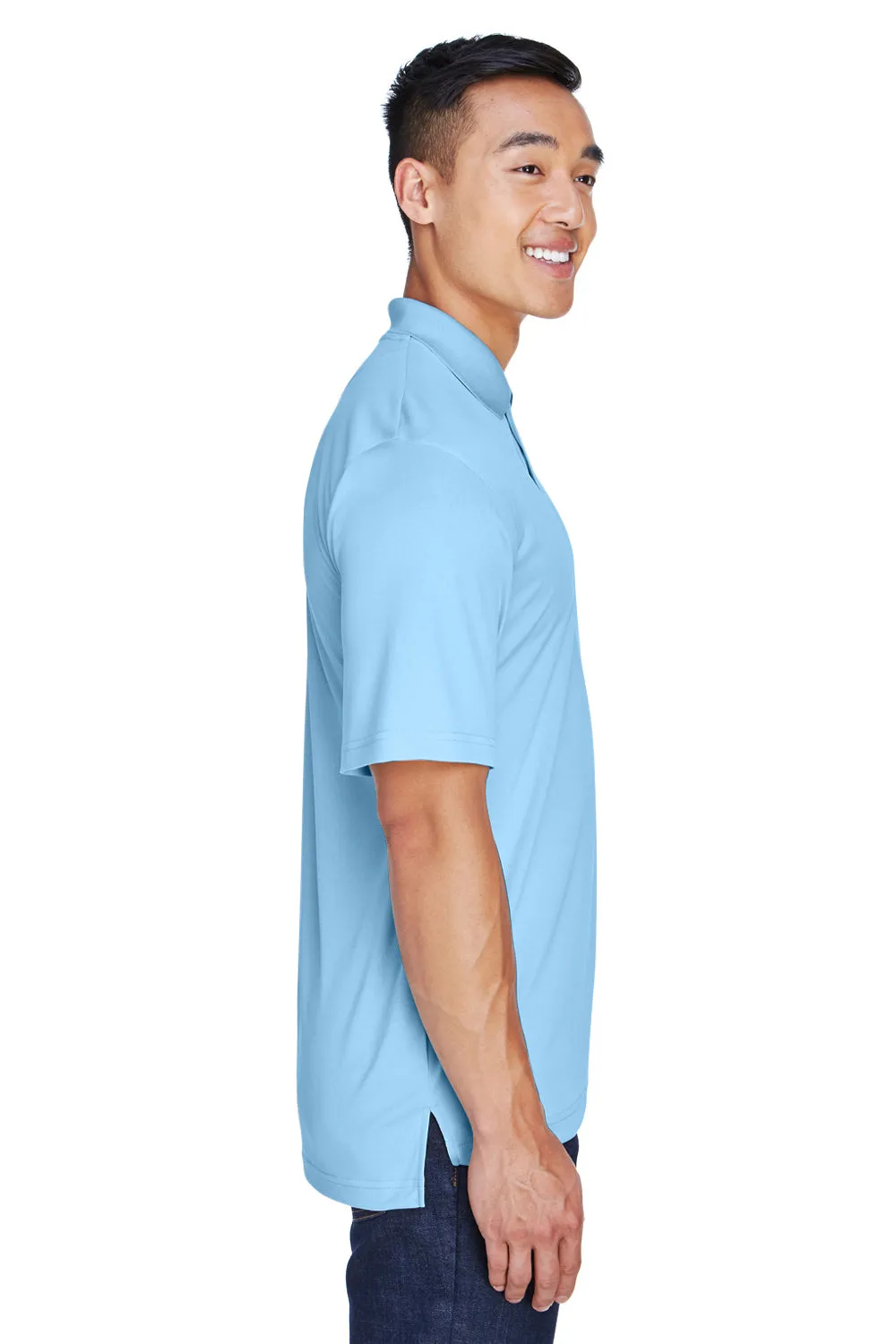 UltraClub Mens Cool & Dry Moisture Wicking Short Sleeve Polo Shirt - Columbia Blue Clothing Ultraclub