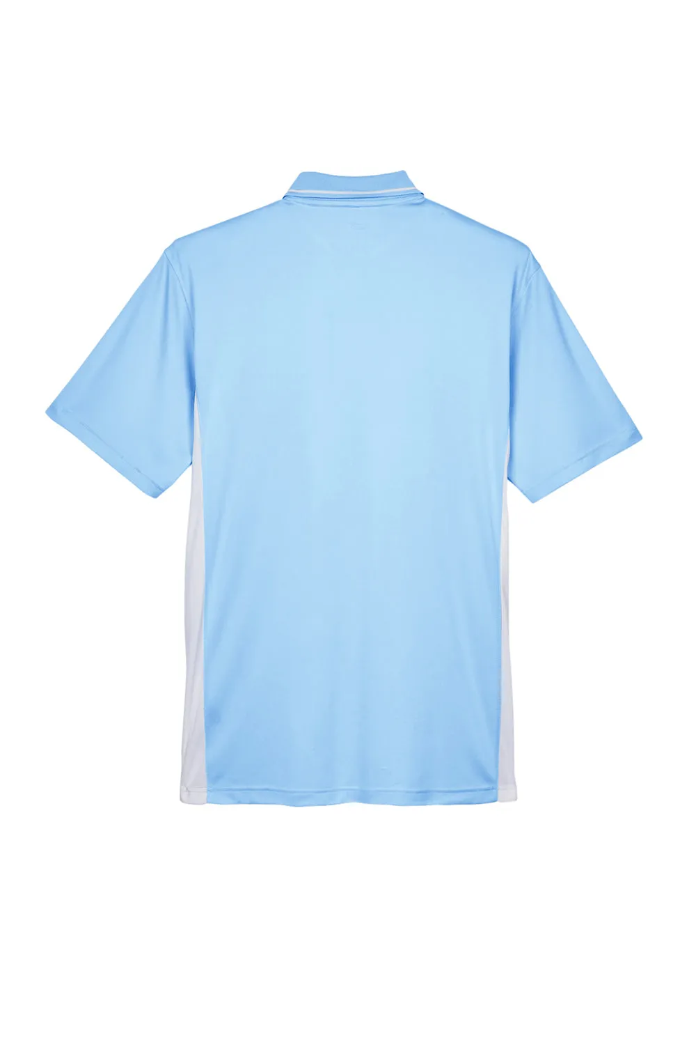 UltraClub Mens Cool & Dry Moisture Wicking Short Sleeve Polo Shirt - Columbia Blue/White Clothing Ultraclub