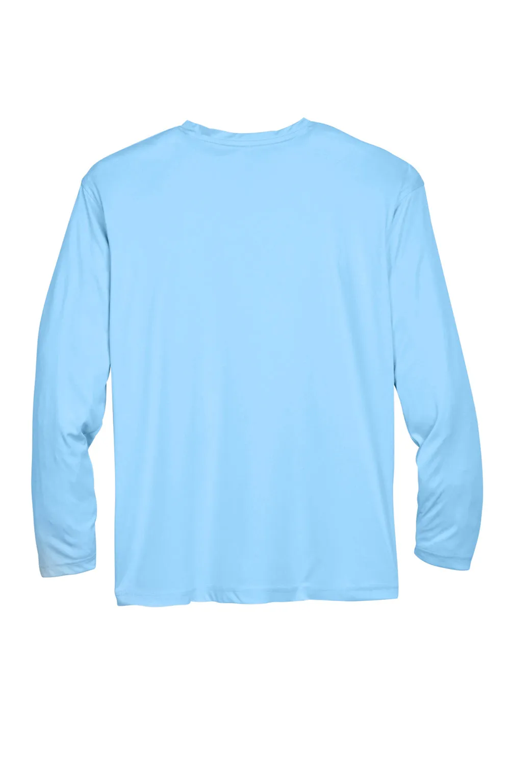 UltraClub Mens Cool & Dry Performance Moisture Wicking Long Sleeve Crewneck T-Shirt - Columbia Blue Clothing Ultraclub