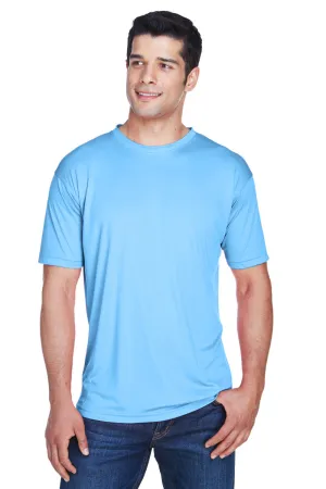 UltraClub Mens Cool & Dry Performance Moisture Wicking Short Sleeve Crewneck T-Shirt - Columbia Blue Clothing Ultraclub