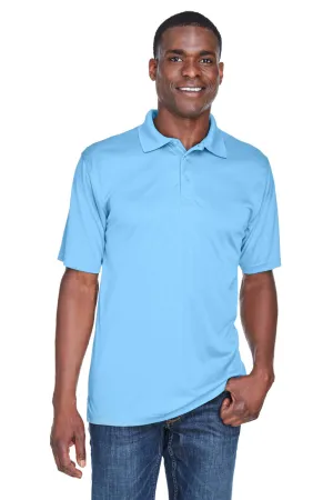 UltraClub Mens Cool & Dry Performance Moisture Wicking Short Sleeve Polo Shirt - Columbia Blue Clothing Ultraclub