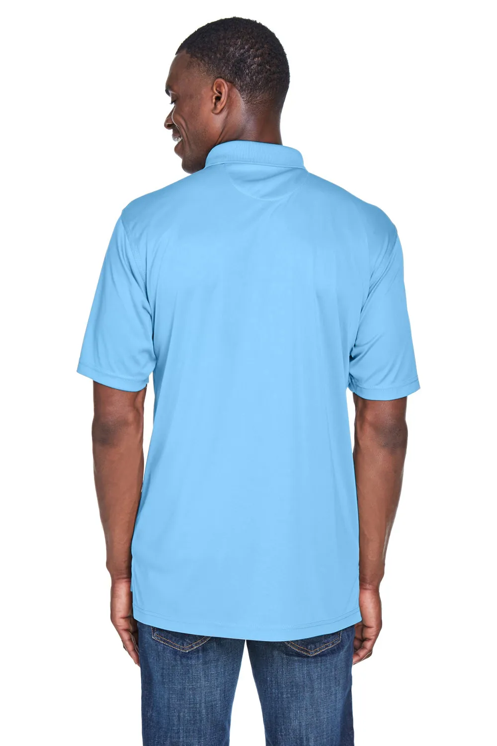 UltraClub Mens Cool & Dry Performance Moisture Wicking Short Sleeve Polo Shirt - Columbia Blue Clothing Ultraclub