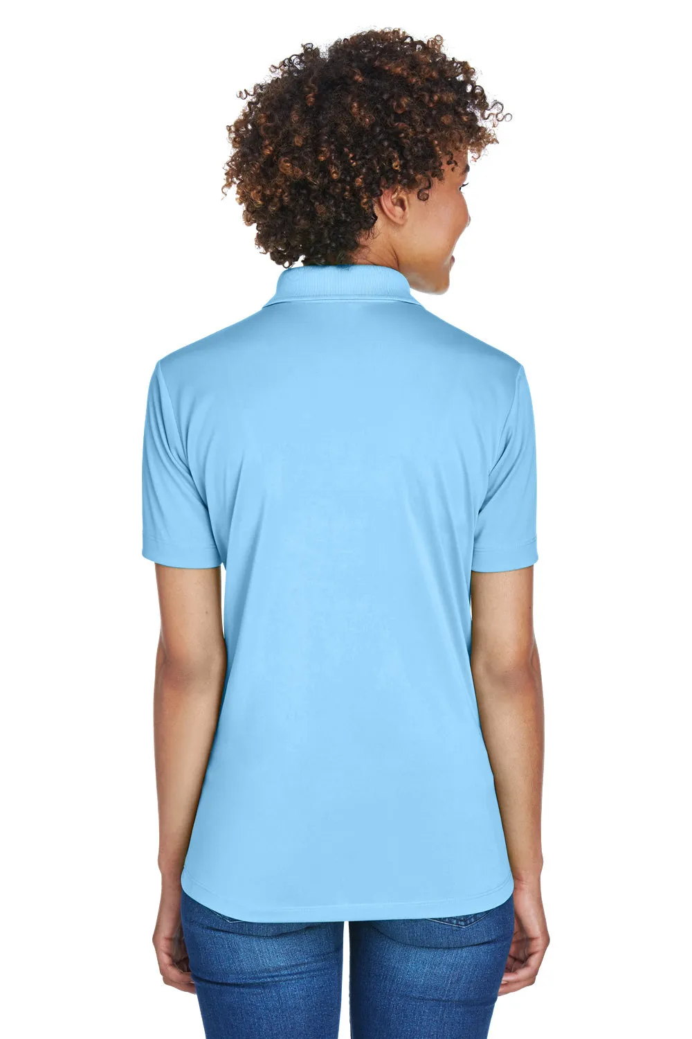 UltraClub Womens Cool & Dry 8 Star Elite Performance Moisture Wicking Short Sleeve Polo Shirt - Columbia Blue Clothing Ultraclub