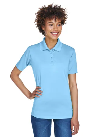 UltraClub Womens Cool & Dry 8 Star Elite Performance Moisture Wicking Short Sleeve Polo Shirt - Columbia Blue Clothing Ultraclub