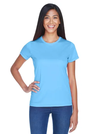 UltraClub Womens Cool & Dry Performance Moisture Wicking Short Sleeve Crewneck T-Shirt - Columbia Blue Clothing Ultraclub