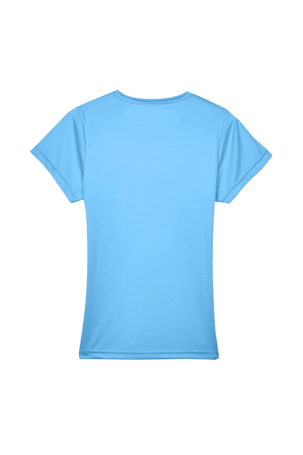 UltraClub Womens Cool & Dry Performance Moisture Wicking Short Sleeve Crewneck T-Shirt - Columbia Blue Clothing Ultraclub
