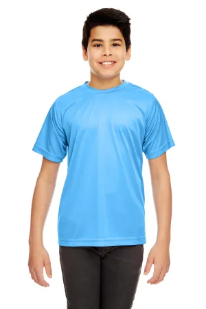 UltraClub Youth Cool & Dry Performance Moisture Wicking Short Sleeve Crewneck T-Shirt - Columbia Blue Clothing Ultraclub