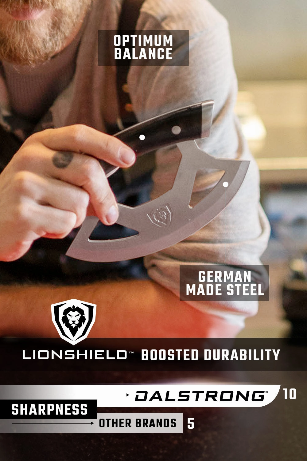 Ulu Rocking Knife 7" | Gladiator Series | NSF Certified | Dalstrong 