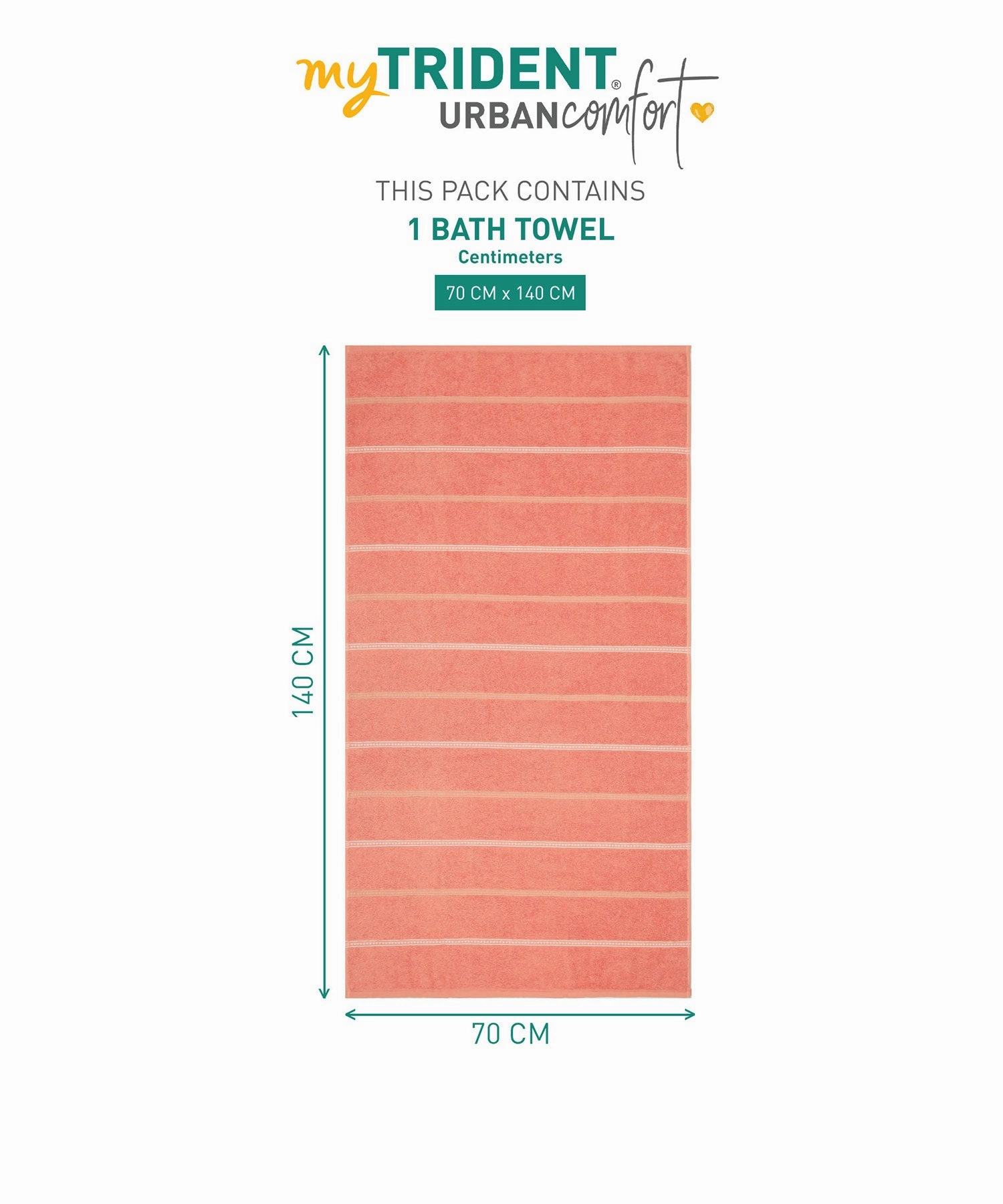 Urban Comfort 100% Cotton Bath Towel, Durable, Light Weight, Dry Fast, Brick Red