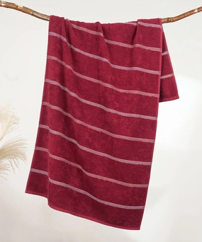 Urban Comfort 100% Cotton Bath Towel, Durable, Light Weight, Dry Fast, Rosie Wine bath towels,soft towels,bathroom textiles