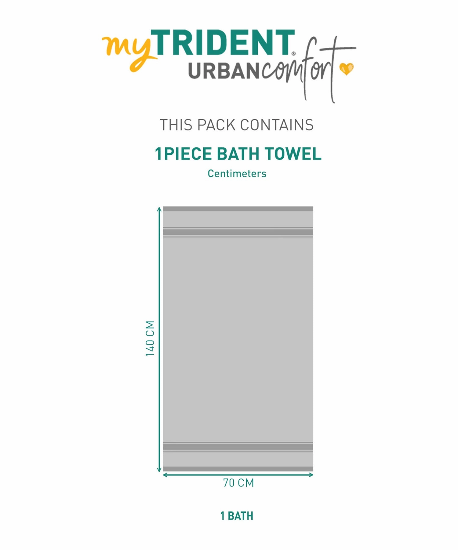 Urban Comfort, 450 GSM, Bath Towel, Charcoal