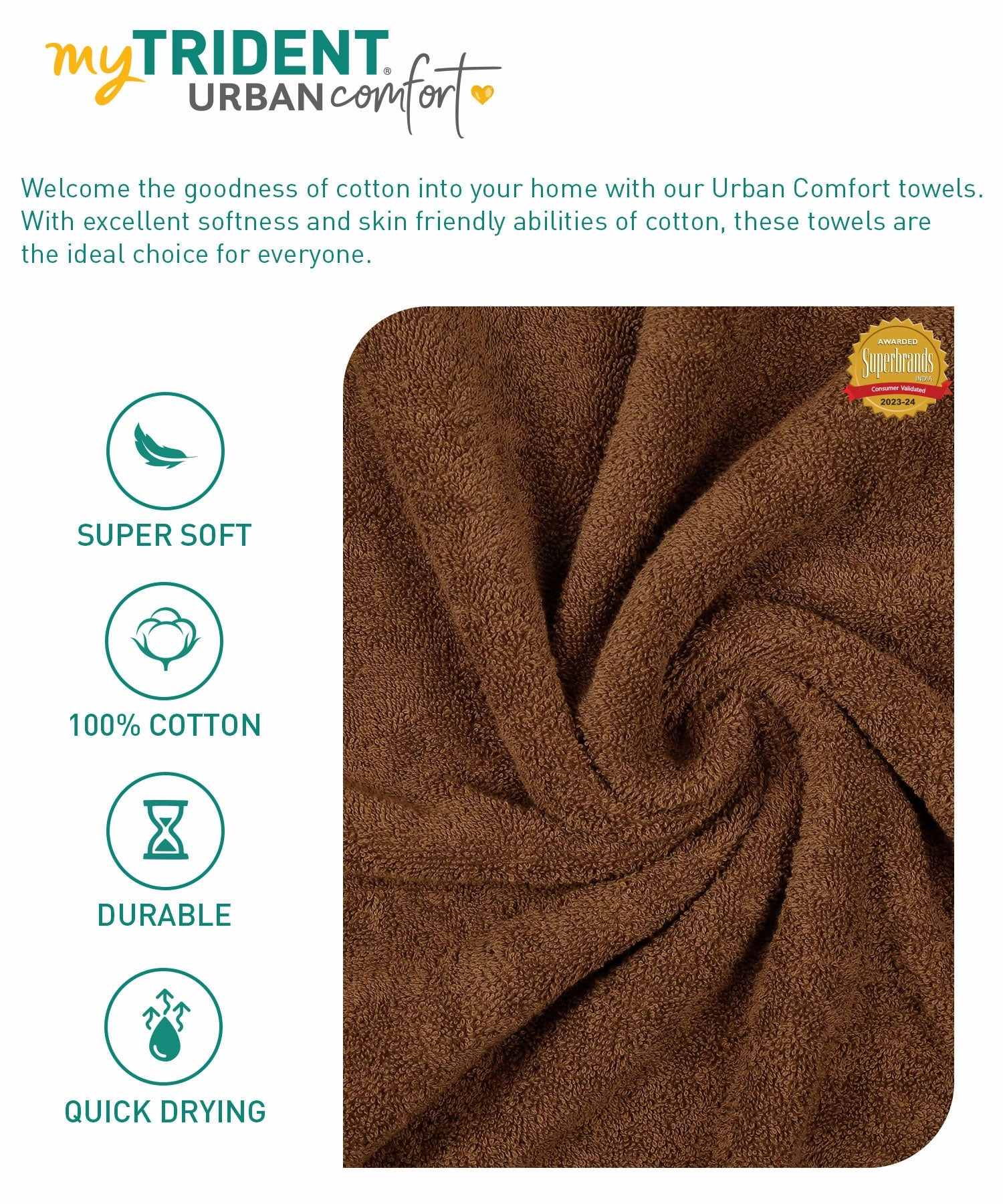 Urban Comfort, 450 GSM, Bath Towel, Coconut Shell