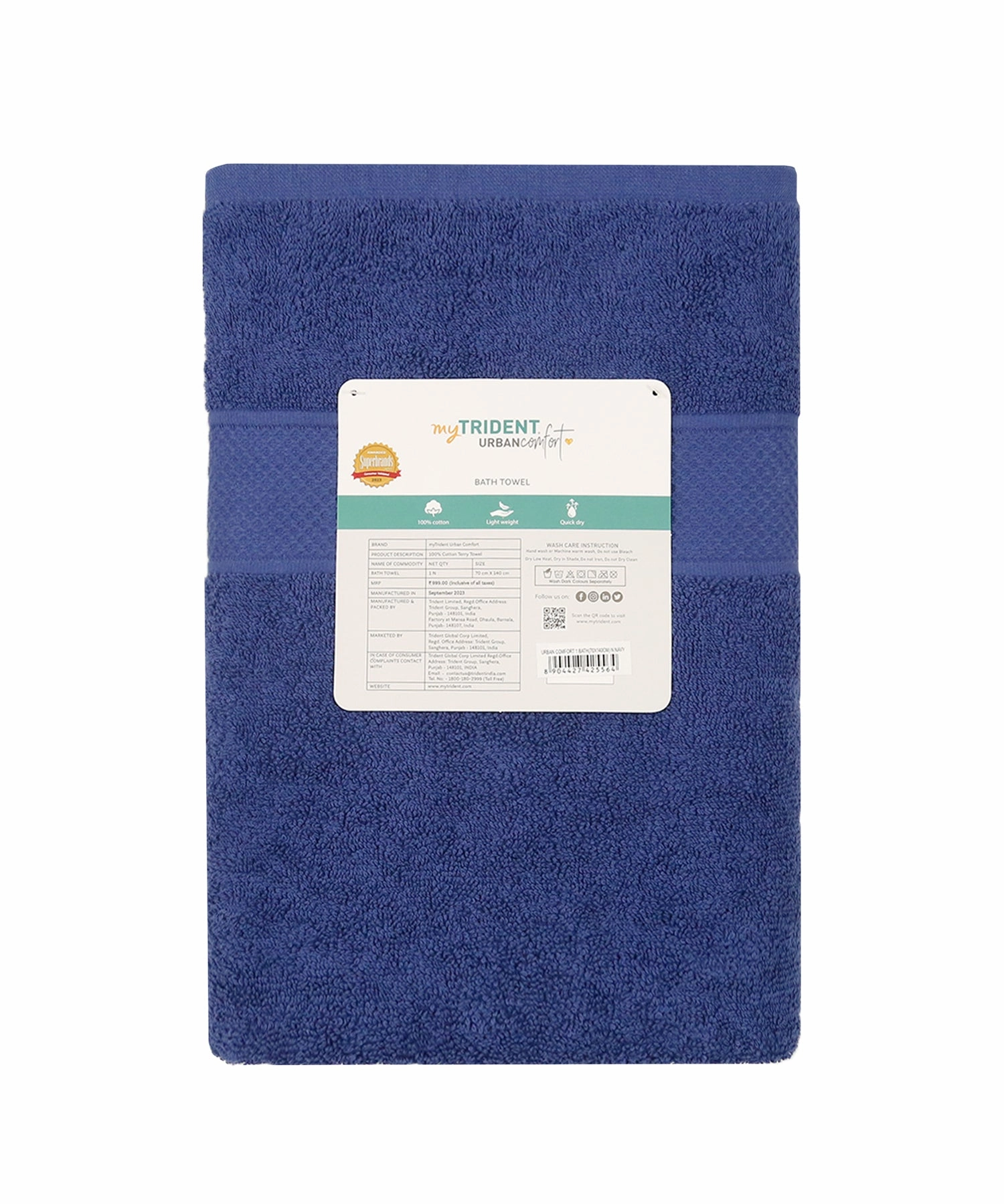 Urban Comfort, 450 GSM, Bath Towel, New Navy