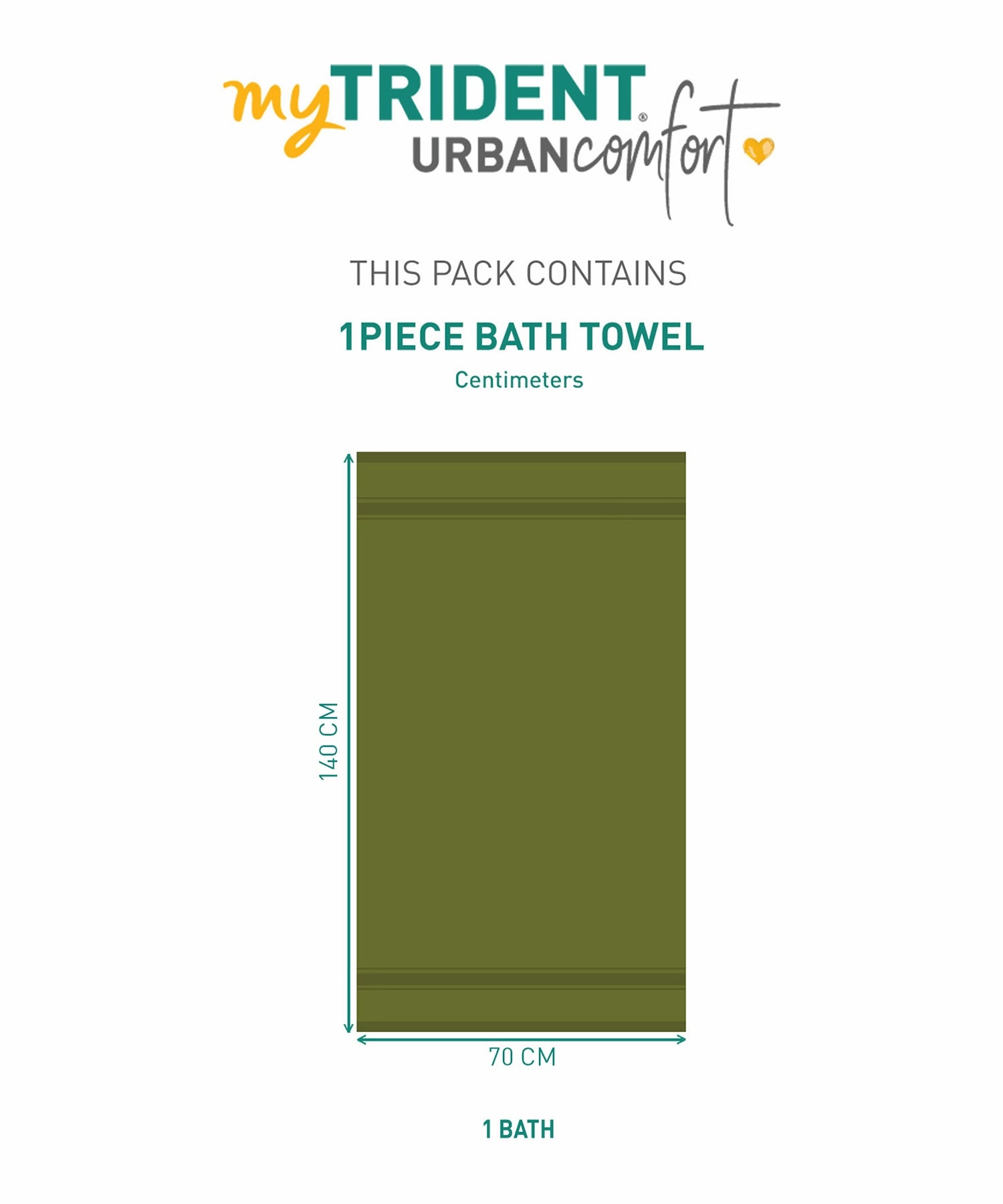 Urban Comfort, 450 GSM, Bath Towel, Olive