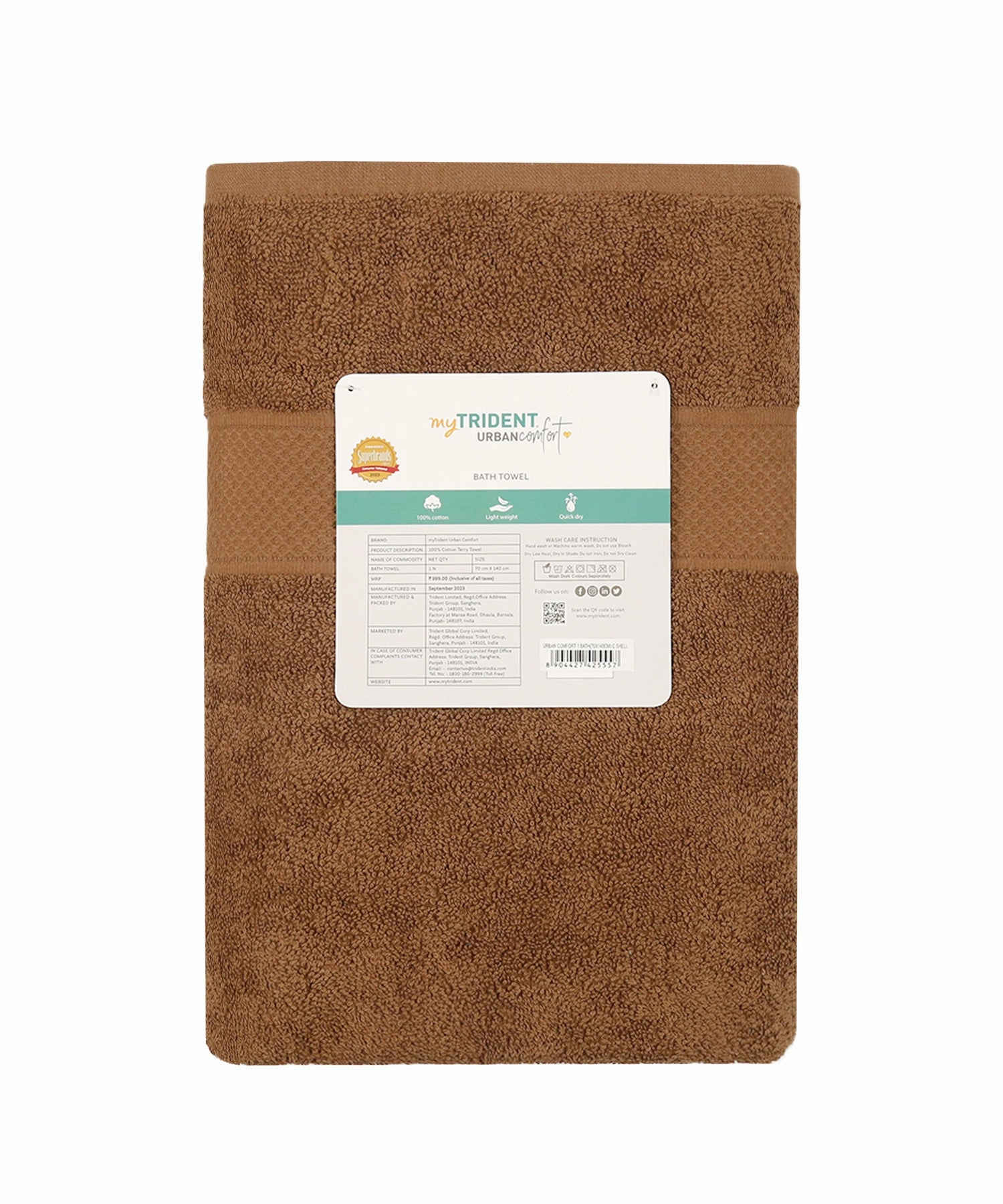 Urban Comfort Coconut Shell Small Towel, 100% Cotton, Durable, Light Weight, Dry Fast