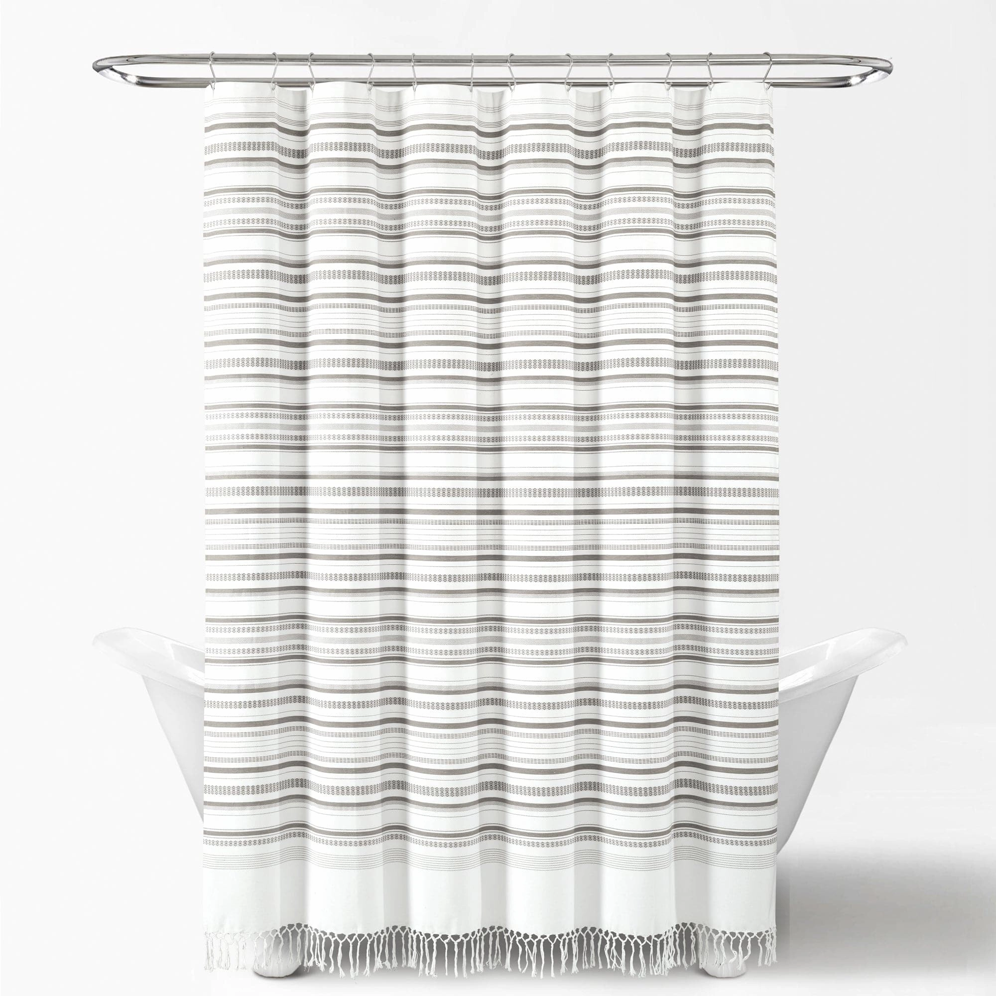 Urban Woven Yarn Dyed Recycled Cotton Blend Shower Curtain