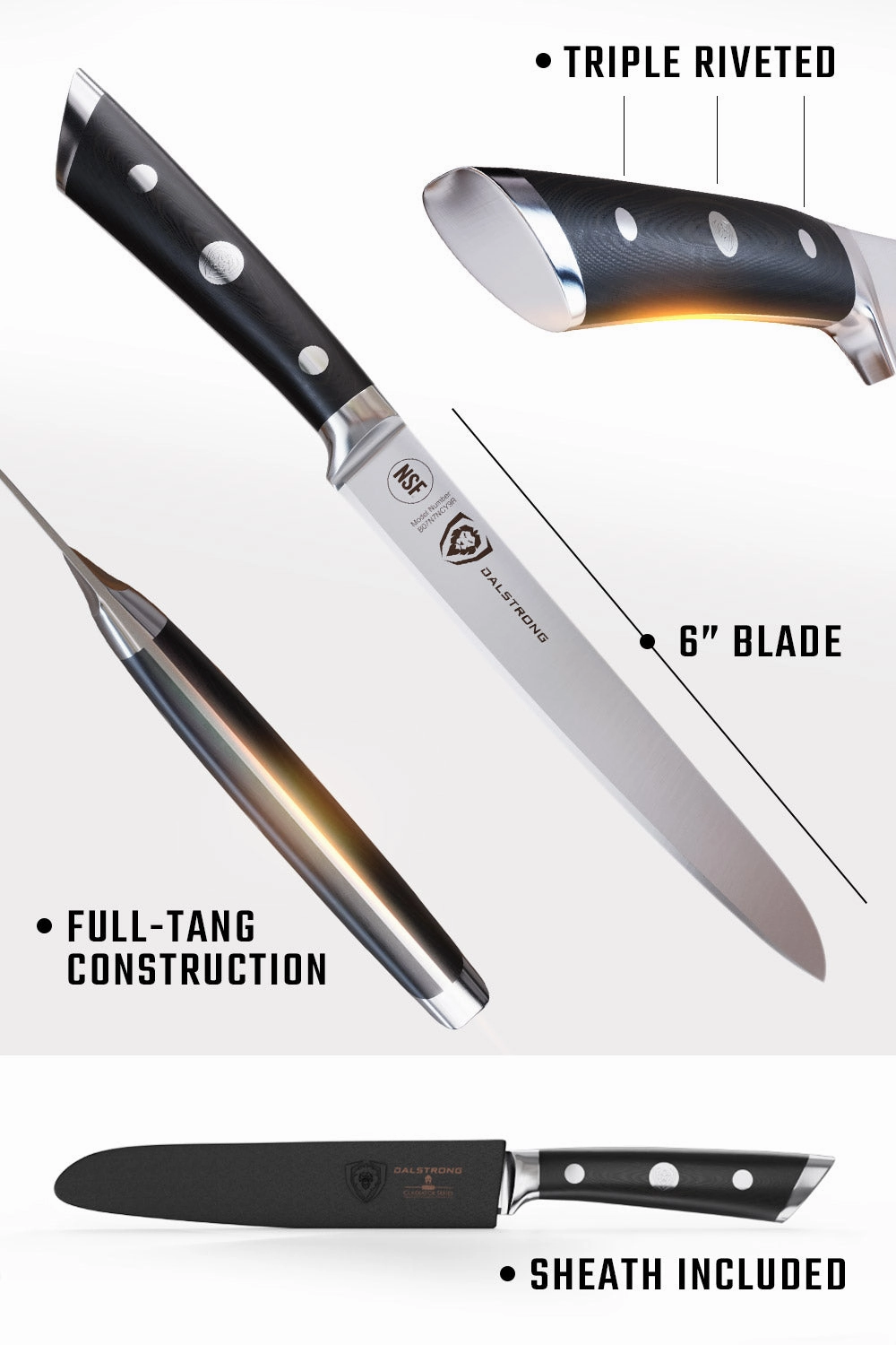 Utility Knife 6" | Gladiator Series | NSF Certified | Dalstrong 