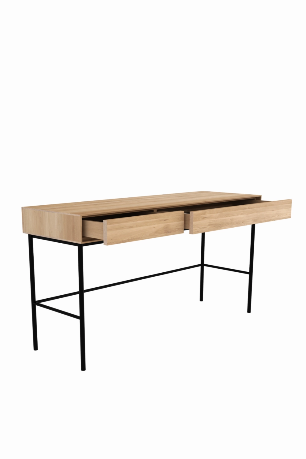 Varnished Oak 2-Drawer Desk | Ethnicraft Whitebird