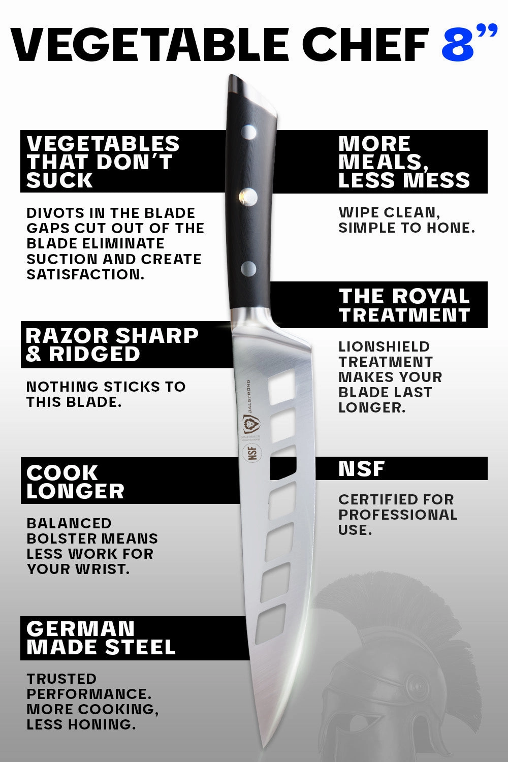 Vegetable Knife 8" | Deflector | Gladiator Series | NSF Certified | Dalstrong 