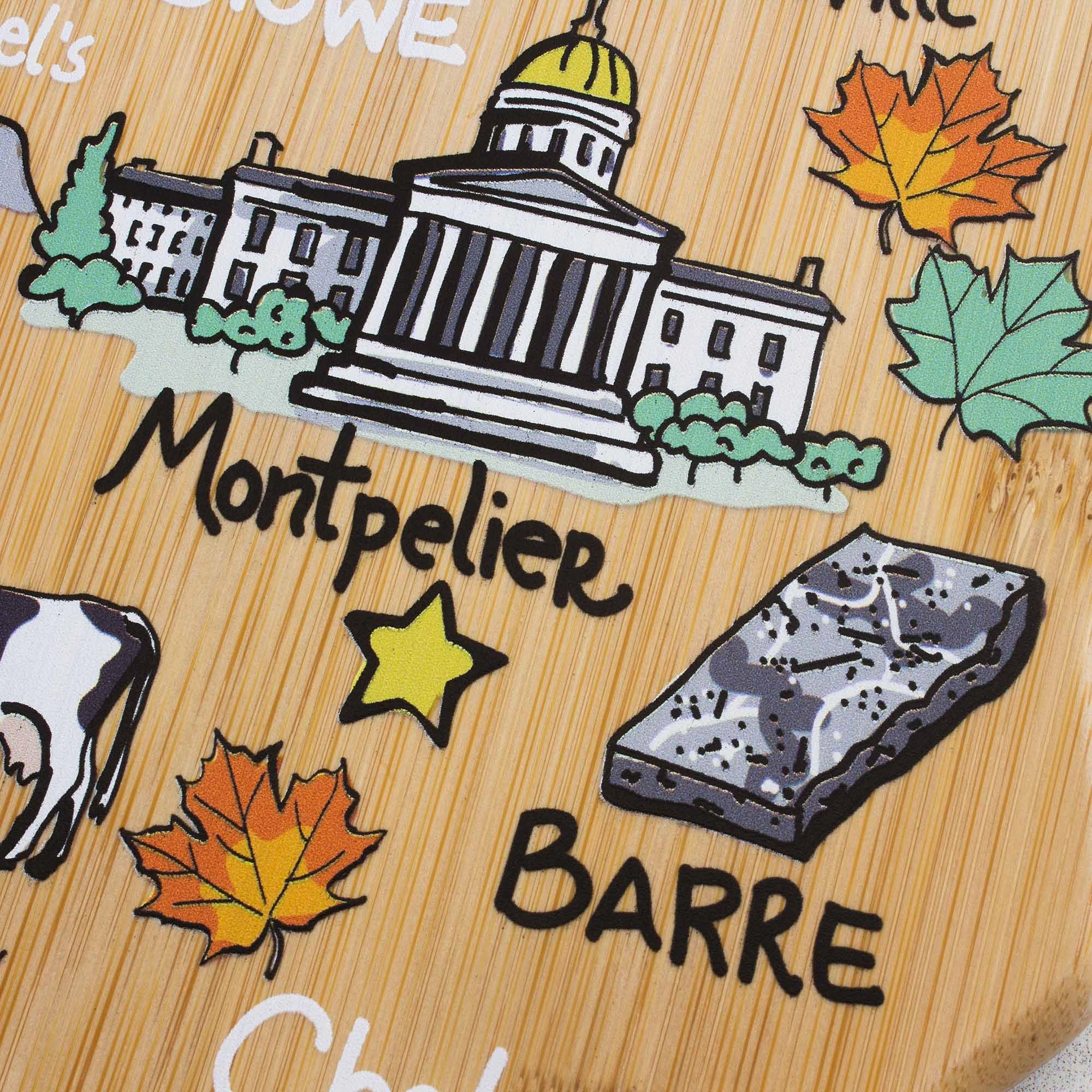 Vermont Cutting Board with Artwork by Fish Kiss