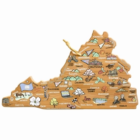 Virginia Cutting Board with Artwork by Fish Kiss cutting board,chopping board,kitchen tools