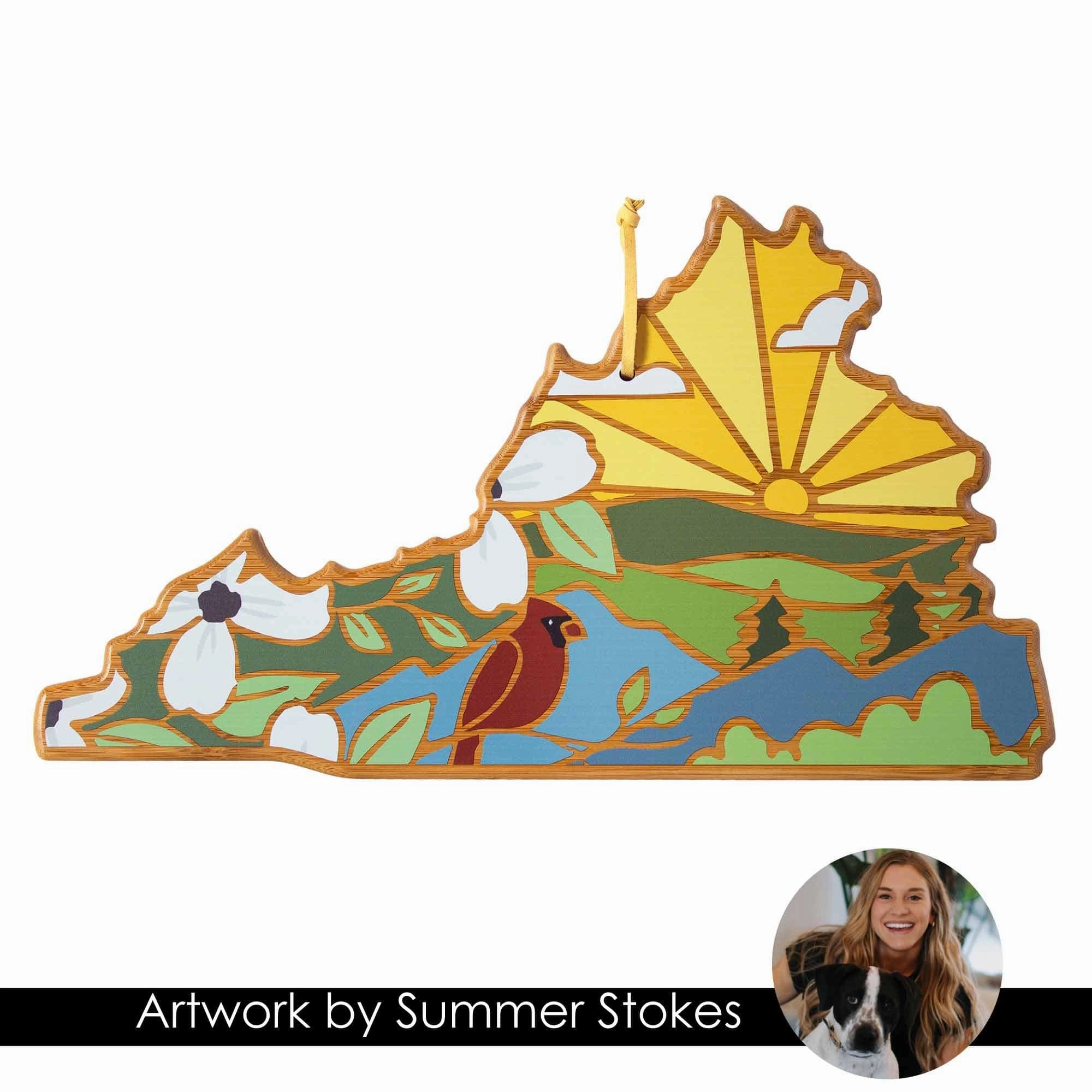 Virginia Cutting Board with Artwork by Summer Stokes