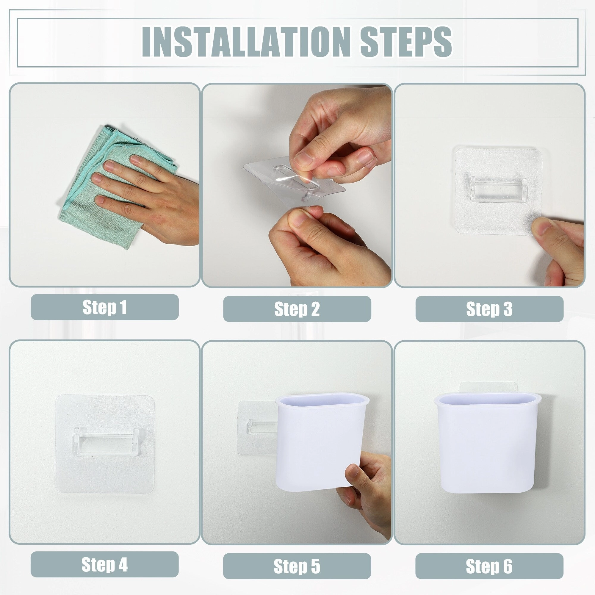 Wall Mount Toothbrush Holder Stand Self Adhesive Tooth Brush Holder for Toothbrush Toothpaste, 4.65"x2.13"x4.25"