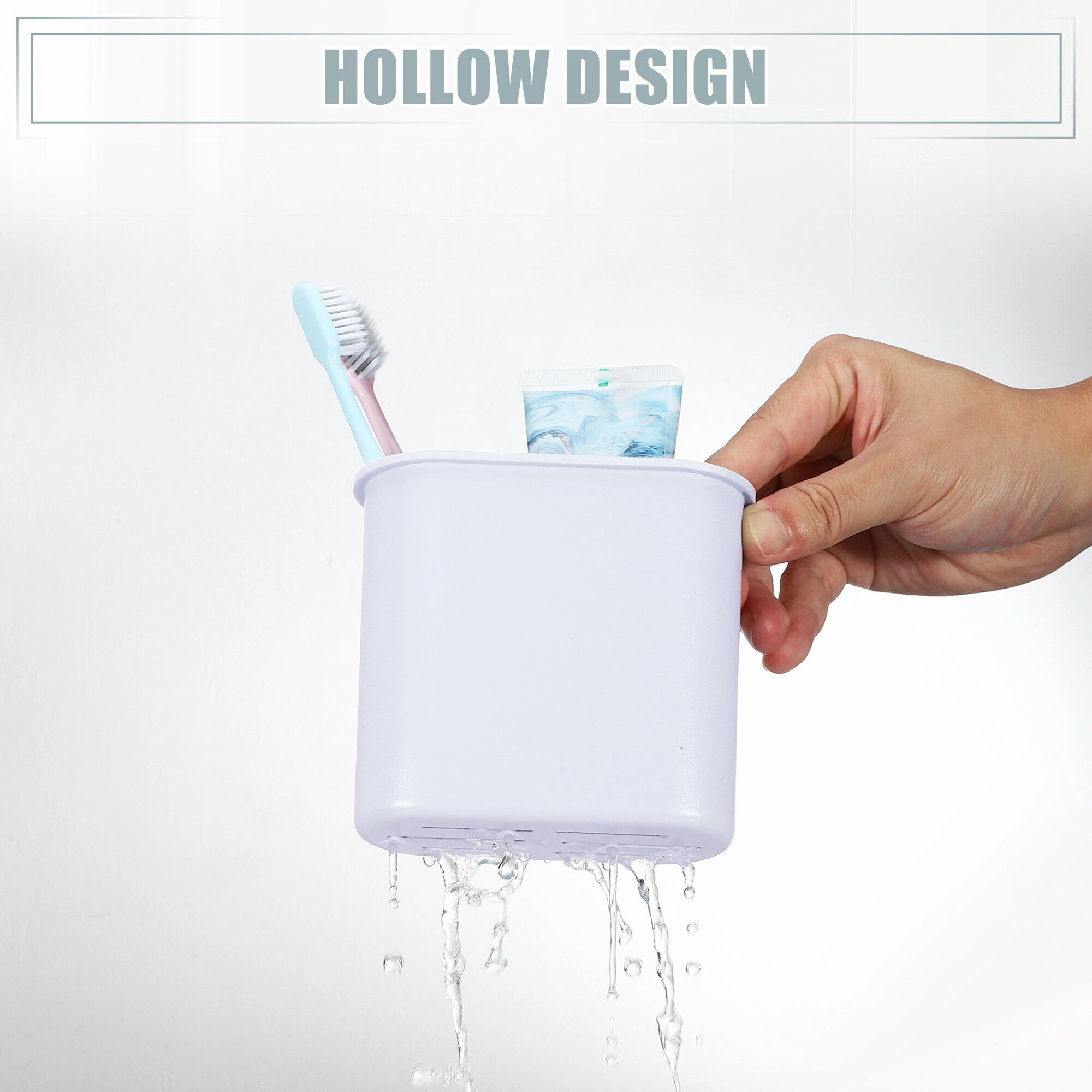 Wall Mount Toothbrush Holder Stand Self Adhesive Tooth Brush Holder for Toothbrush Toothpaste, 4.65"x2.13"x4.25"