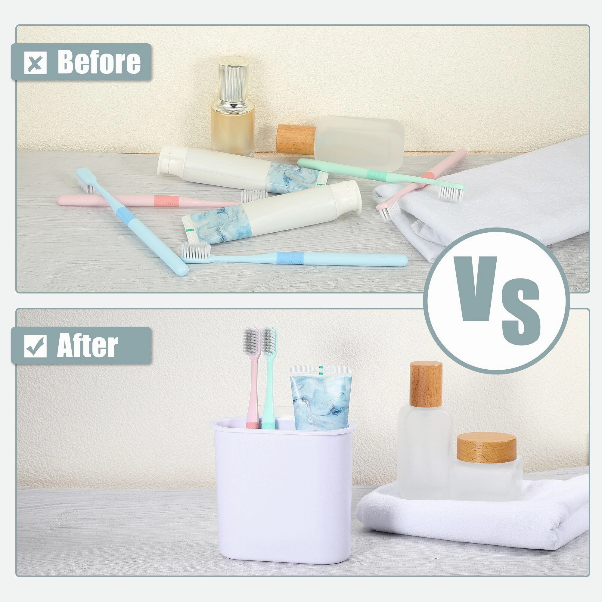 Wall Mount Toothbrush Holder Stand Self Adhesive Tooth Brush Holder for Toothbrush Toothpaste, 4.65"x2.13"x4.25"