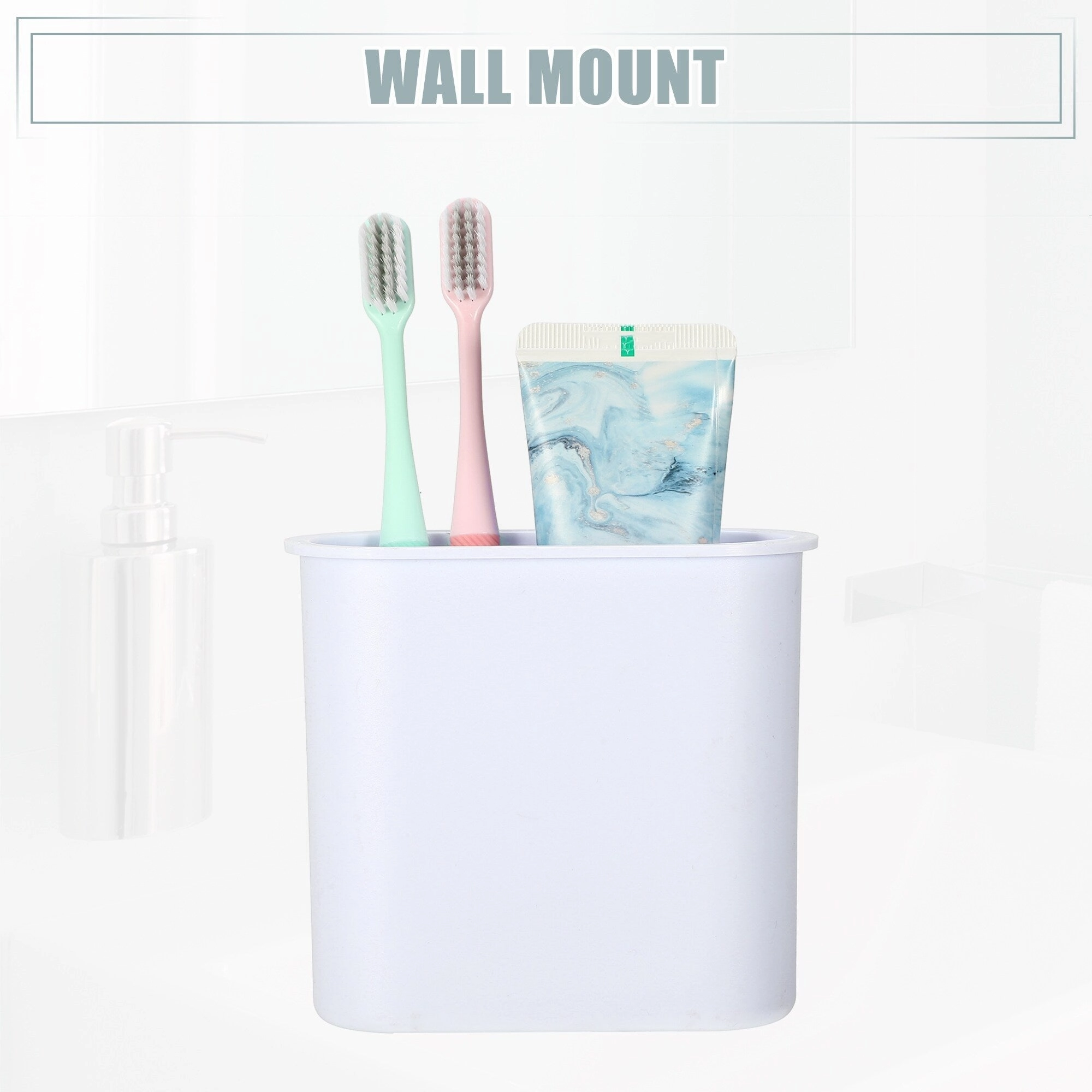 Wall Mount Toothbrush Holder Stand Self Adhesive Tooth Brush Holder for Toothbrush Toothpaste, 4.65"x2.13"x4.25"
