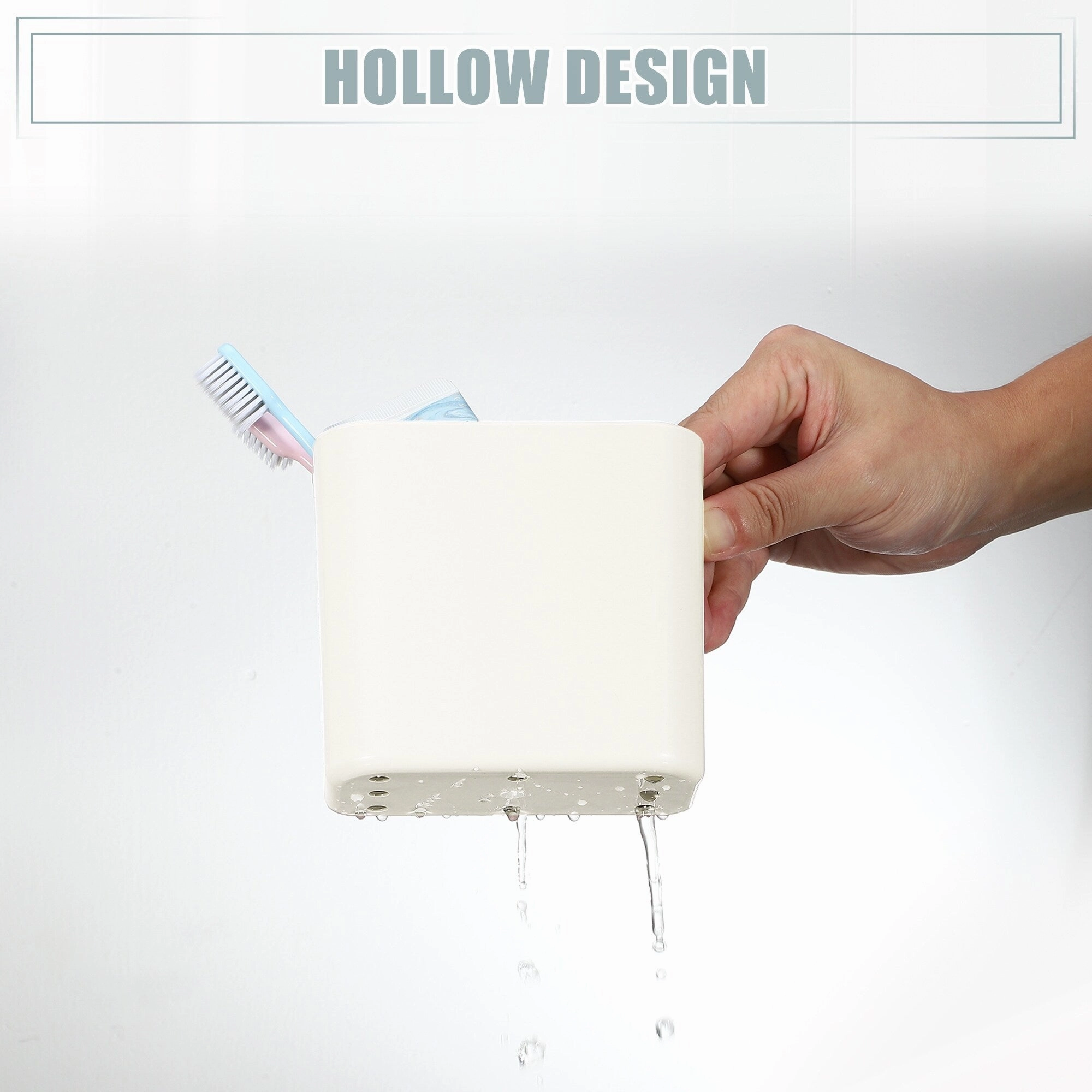 Wall Mount Toothbrush Holder Stand Self Adhesive Tooth Brush Holder for Toothbrush Toothpaste, 4.65"x2.48"x4.25"