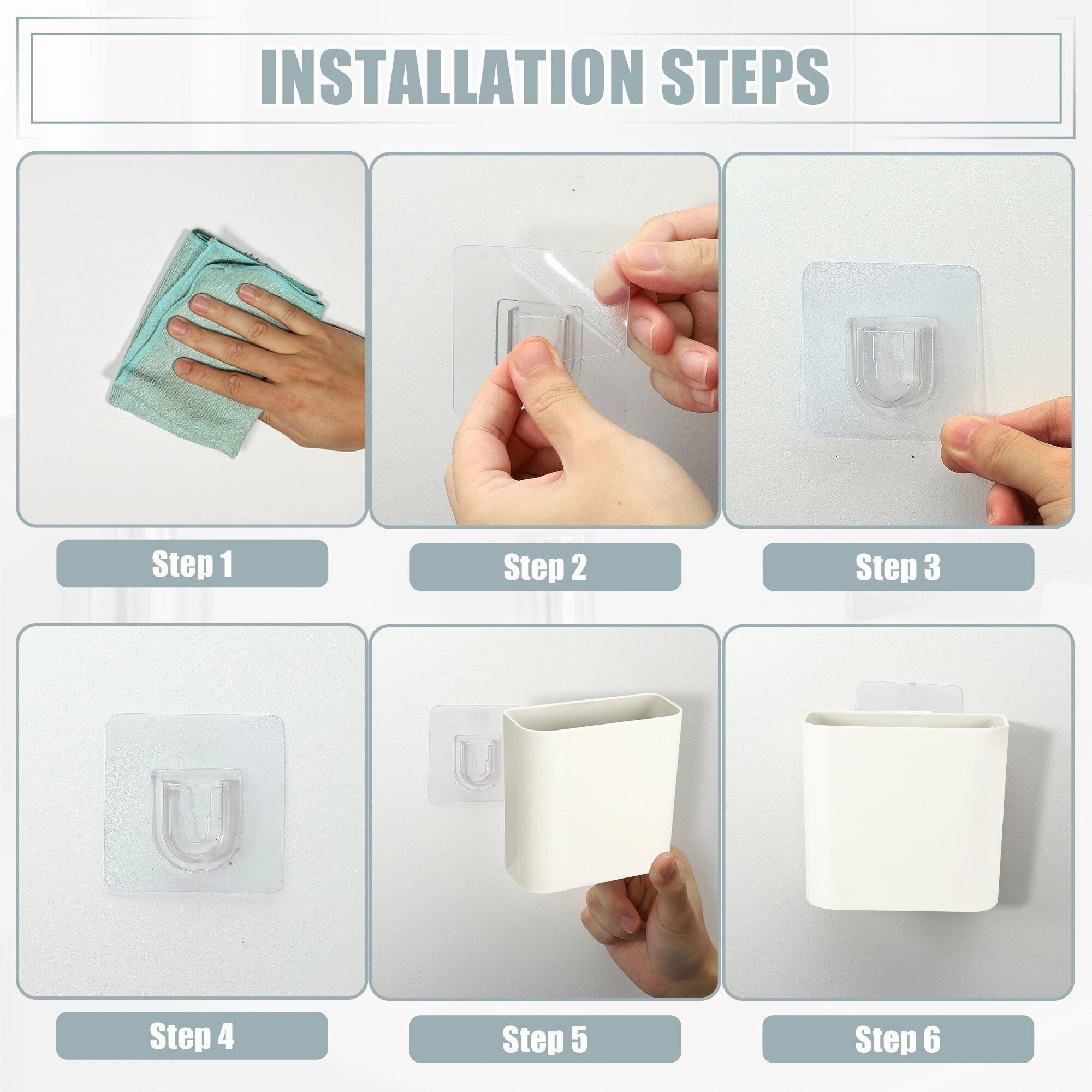 Wall Mount Toothbrush Holder Stand Self Adhesive Tooth Brush Holder for Toothbrush Toothpaste, 4.65"x2.48"x4.25"